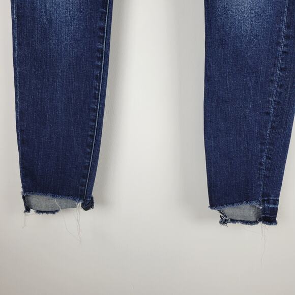 7 For All Mankind b(air) The Ankle Skinny Jeans Side Step Raw Hem Bach Size 27 - Picture 4 of 15
